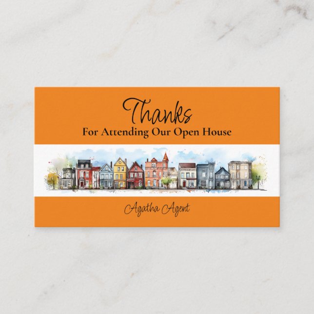 Real Estate Open House Thank You Yellow Appointment Card (Front)