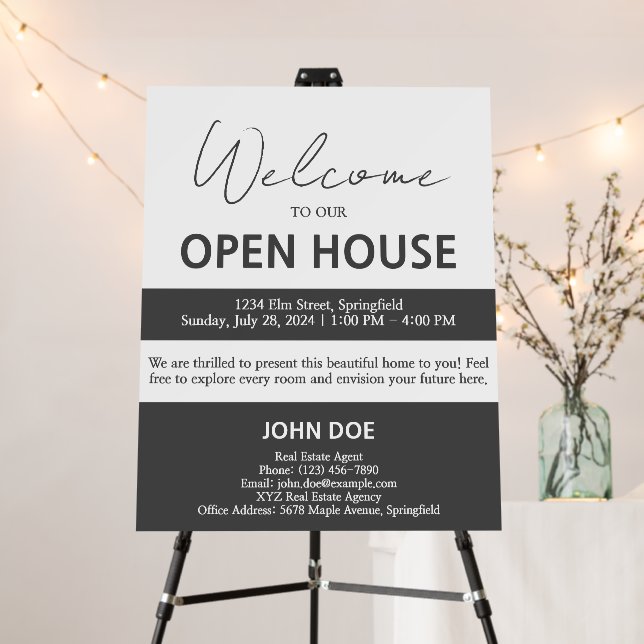 Real Estate Open House Welcome Sign (In Situ (Stand))