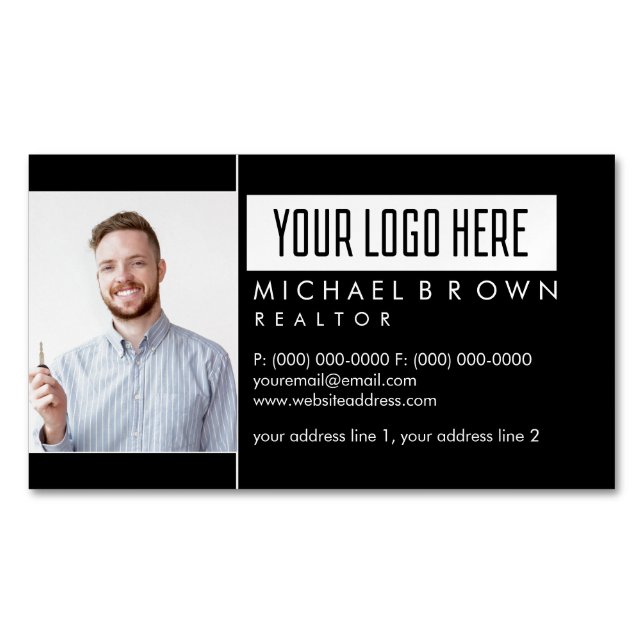 Real Estate Photo Business Card Magnet (Front)