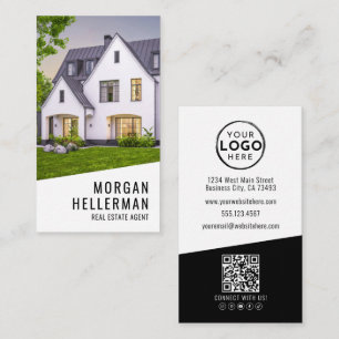 Real Estate Photo Logo Vertical Business Card