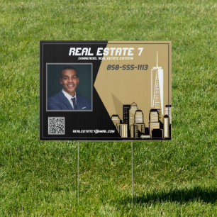 Real Estate Photo QR Code Yard Sign