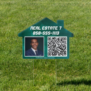 Real Estate Photo QR Code Yard Sign