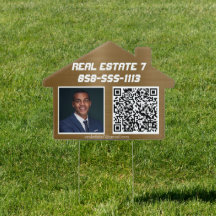 Real Estate Photo QR Code Yard Sign