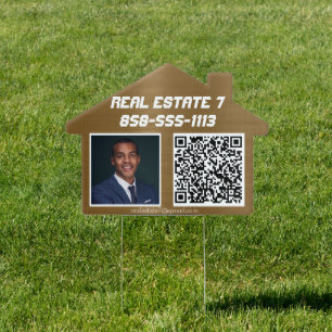 Real Estate Photo QR Code Yard Sign