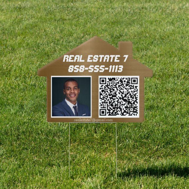 Real Estate Photo QR Code Yard Sign (Insitu)