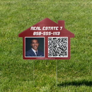 Real Estate Photo QR Code Yard Sign