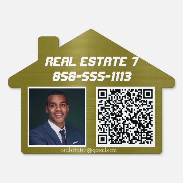 Real Estate Photo QR Code Yard Sign (Back)