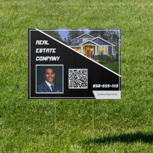 Real Estate Photo QR Code Yard Sign