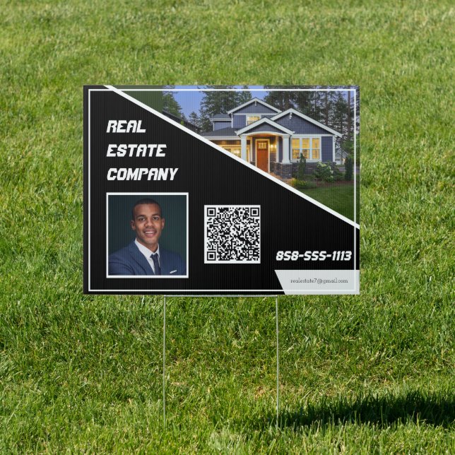 Real Estate Photo QR Code Yard Sign (Insitu)