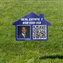 Real Estate Photo QR Code Yard Sign