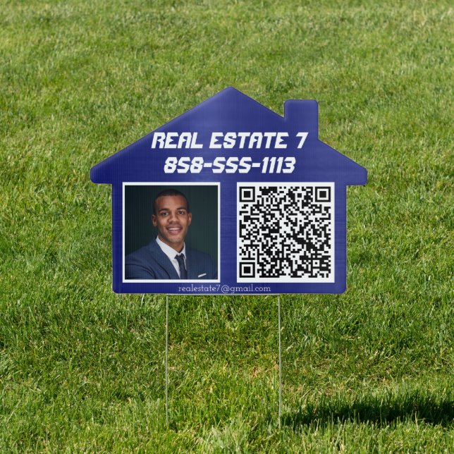 Real Estate Photo QR Code Yard Sign (Insitu)