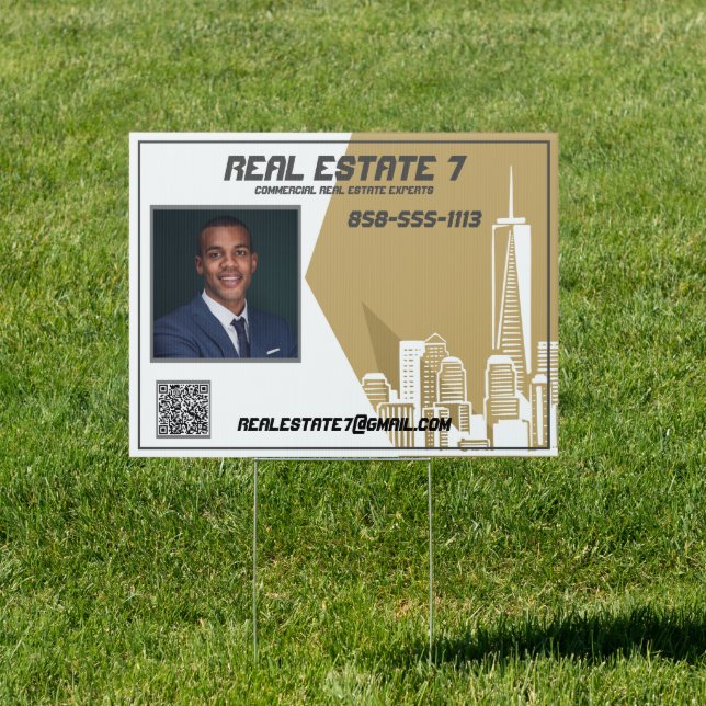 Real Estate Photo QR Code Yard Sign (Insitu)