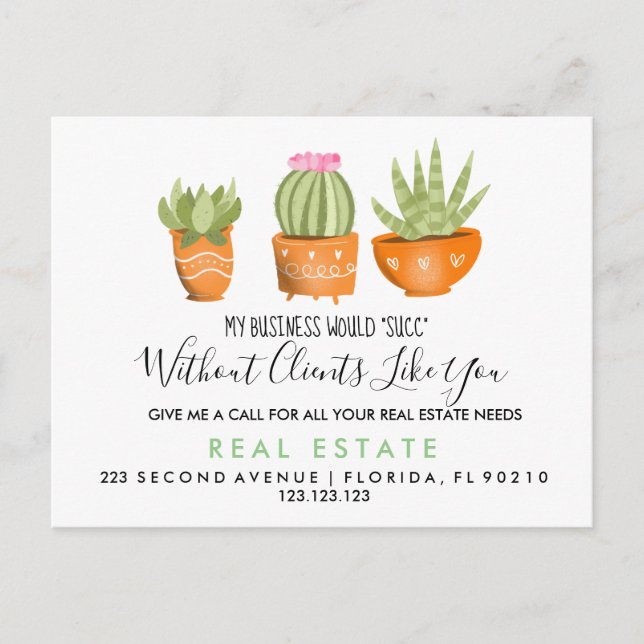 real estate Plants succ referrals Announcement Postcard (Front)