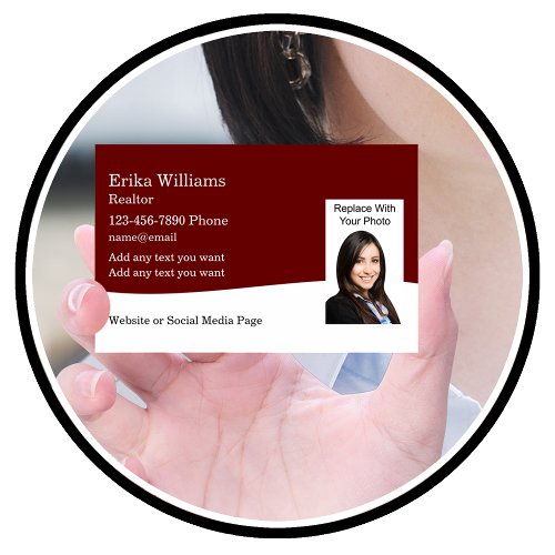 Real Estate Portrait Photo Template Calling Cards