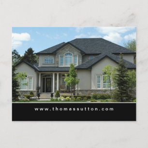 Real Estate Postcards Beige Stucco House