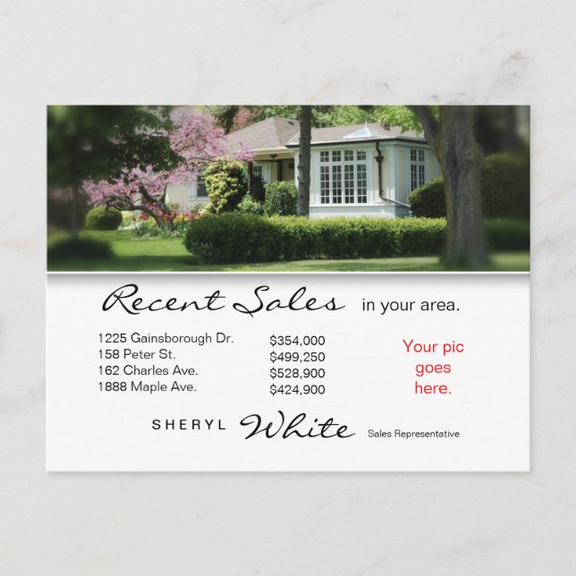 Real Estate Postcards Recent Sales Yellow House (Front)