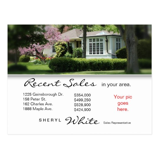 Real Estate Postcards Recent Sales Yellow House | Zazzle.com