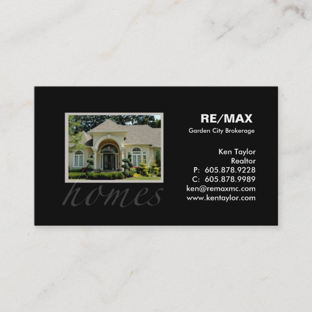 Real Estate Pretty Yellow House Business Card (Front)