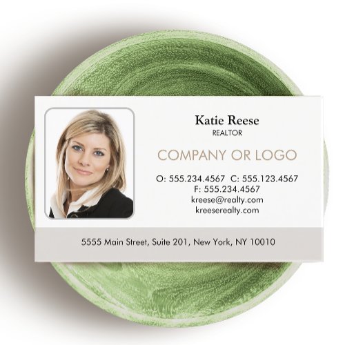 Real Estate Professional Add Photo and Logo Business Card