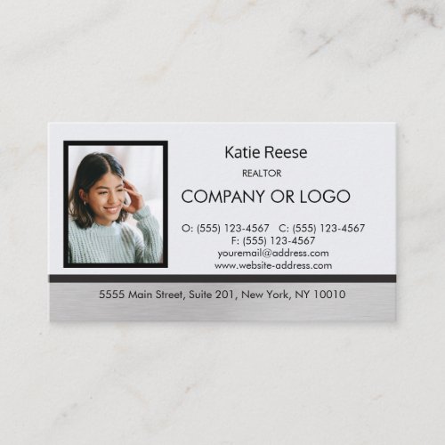 Real Estate Professional Add Photo and Logo Business Card