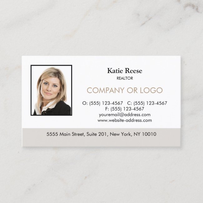 Real Estate Professional Add Photo and Logo Business Card