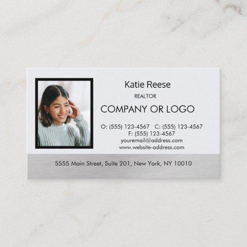 Real Estate Professional Add Photo and Logo  Business Card