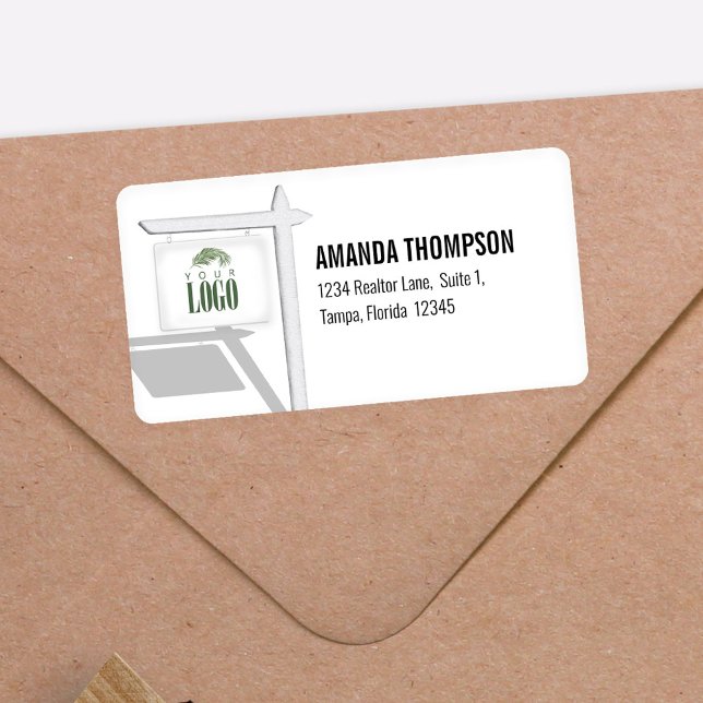 Real Estate Professional Add Your Logo Custom  Label (Real estate return address label.)
