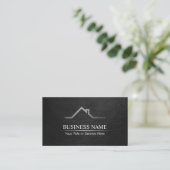 Real Estate Professional Black Business Card (Standing Front)