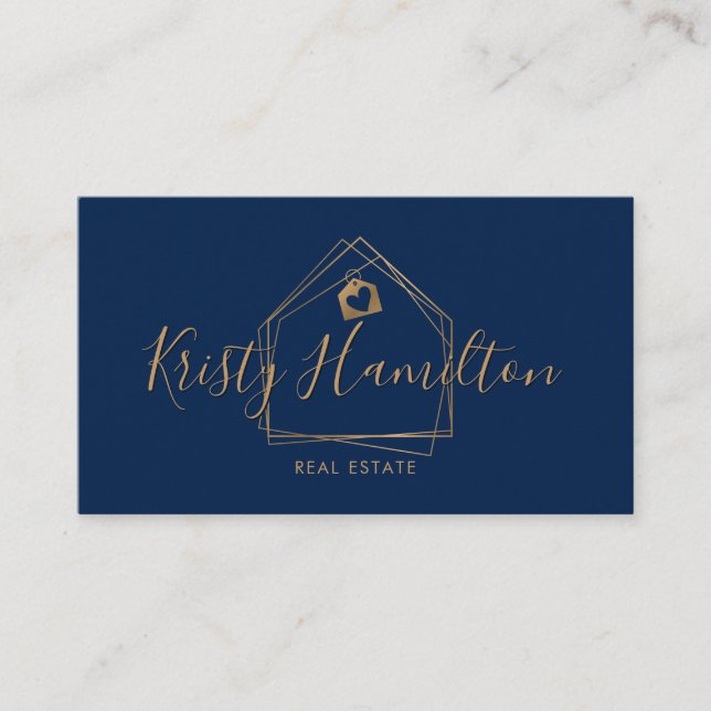 real estate professional house realtor add photo b business card (Front)