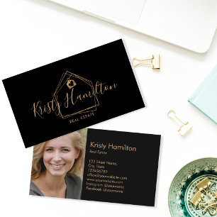 real estate professional house realtor add photo business card