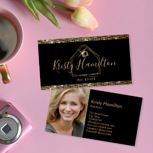 real estate professional house realtor add photo business card