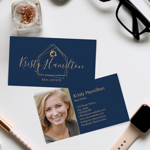 real estate professional house realtor add photo business card