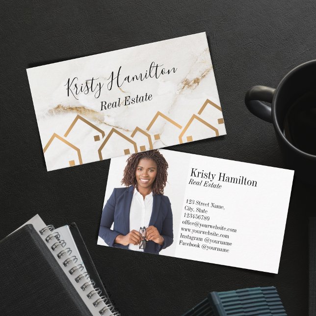 real estate professional house realtor add photo business card (Front and Back Side, logo design is an original artwork by Savanamm)