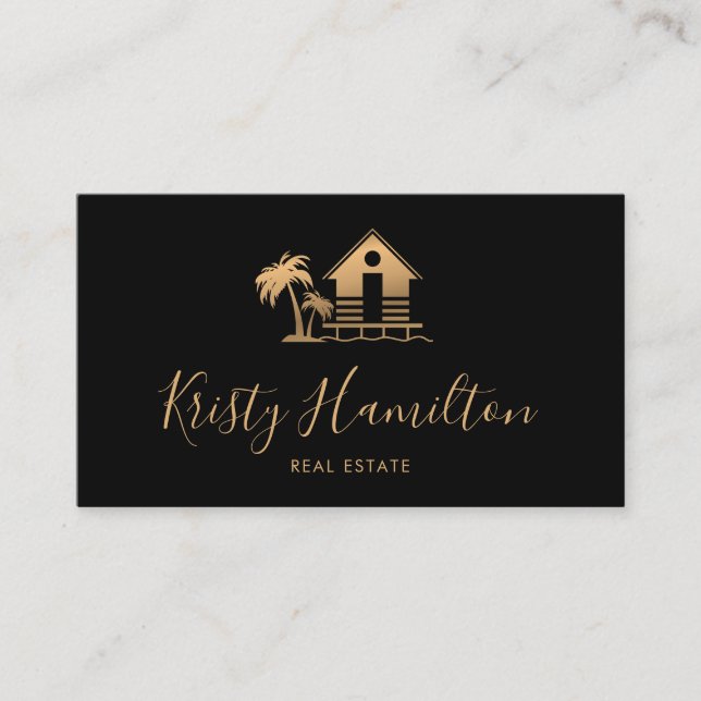 real estate professional house realtor beach house business card (Front)