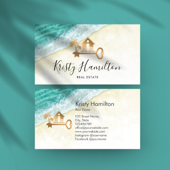 Real Estate Professional House Realtor Beach House Business Card by smmdsgn at Zazzle