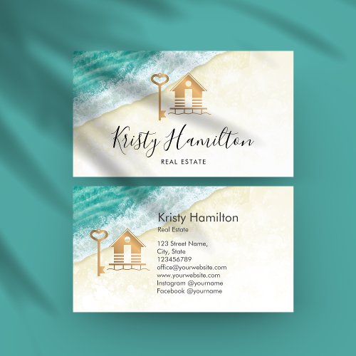 real estate professional house realtor beach house business card
