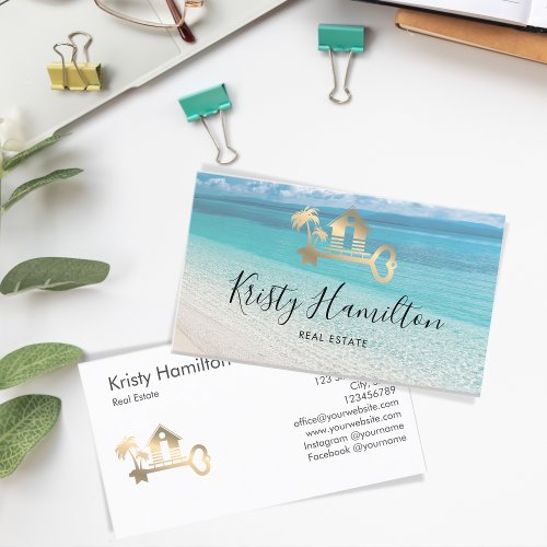 real estate professional house realtor beach house business card