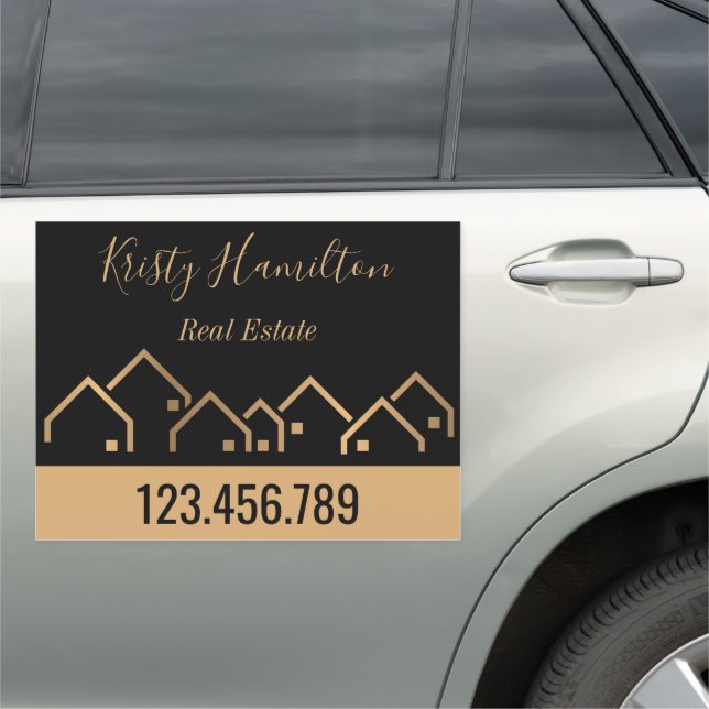 real estate professional house realtor gold busine car magnet (In Situ)