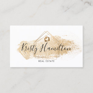 real estate professional house realtor gold business card