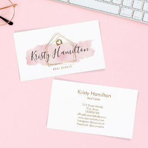 real estate professional house realtor gold business card