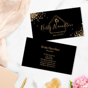 real estate professional house realtor gold business card