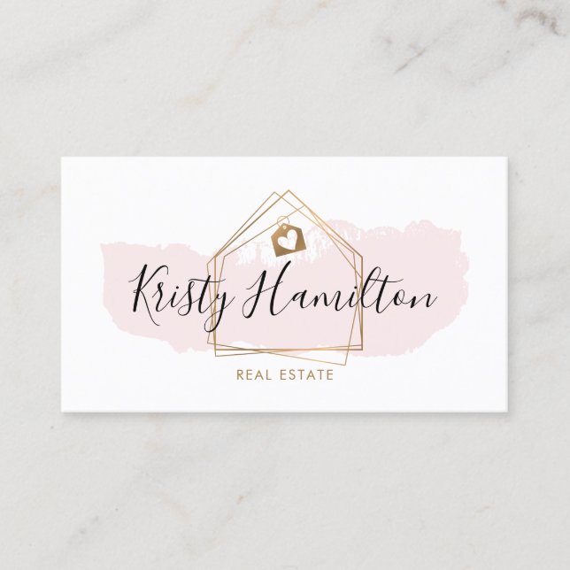 real estate professional house realtor gold business card (Front)