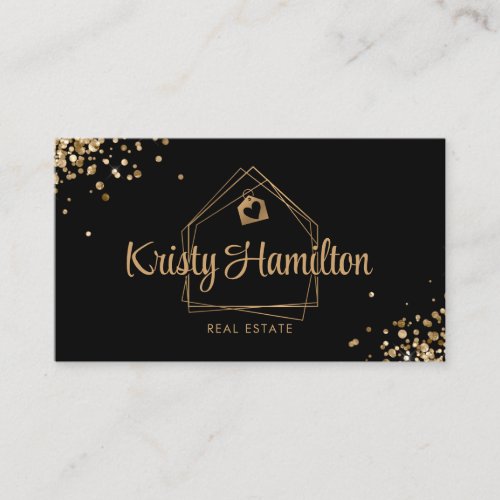 real estate professional house realtor gold business card