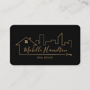 real estate professional house realtor gold photo business card