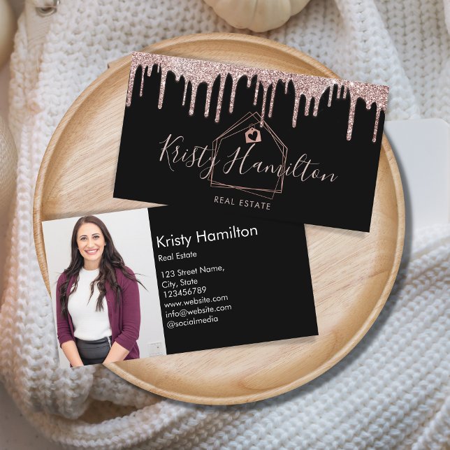 real estate professional house realtor gold photo business card (Creator Uploaded)