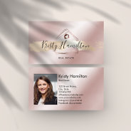 Real Estate Professional House Realtor Gold  Photo Business Card at Zazzle