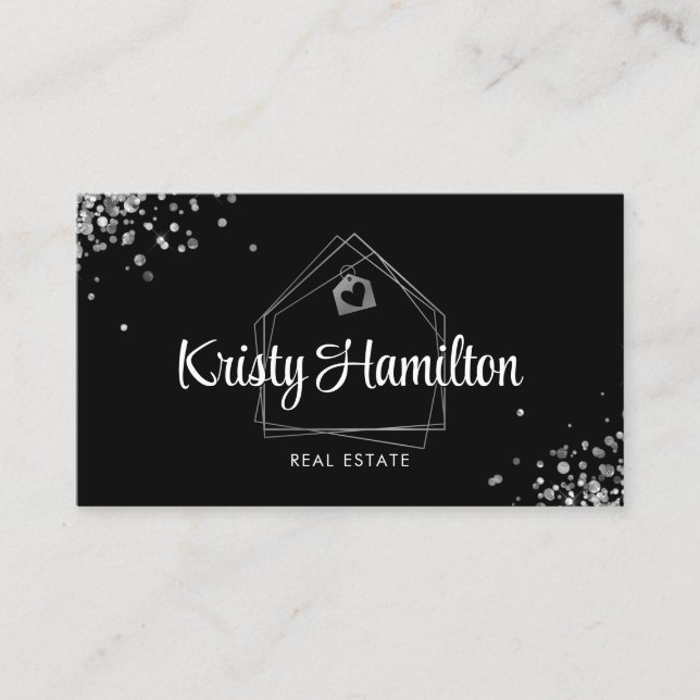 real estate professional house realtor silver  bus business card (Front)