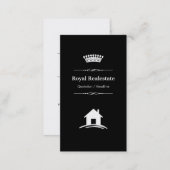 Real Estate - Professional Modern Black White Business Card (Front/Back)