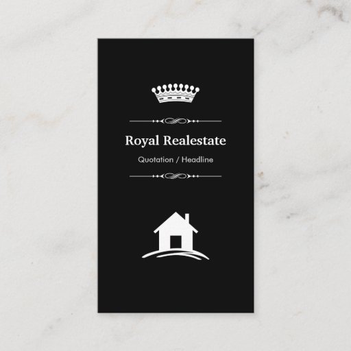 Customizable Real Estate - Professional Modern Black White Business Card