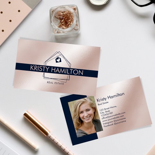 Real Estate Professional Modern Realtor Add Photo Business Card